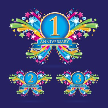 Aniversary ribbon set clipart