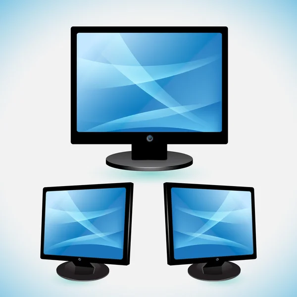Balck TV, LCD, Monitor — Stock Vector