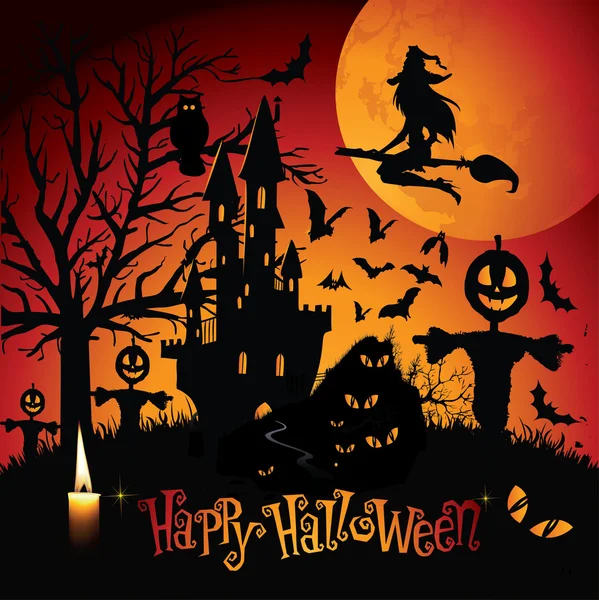 Feliz cartão de Halloween Ilustrações De Stock Royalty-Free