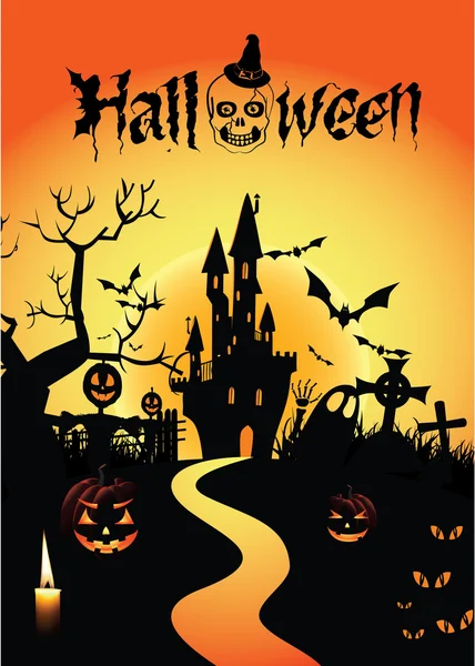Feliz cartão de Halloween Vetores De Bancos De Imagens Sem Royalties