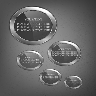 Metal shiny speech bubbles on the wall background clipart