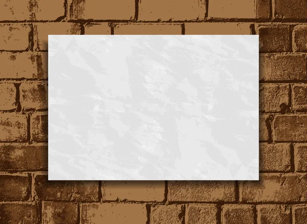 Announcement paper board on the brick wall — Stock Vector