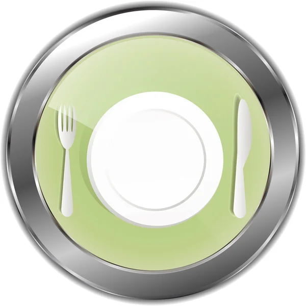 Assiette avec couteau et fourchette — Image vectorielle