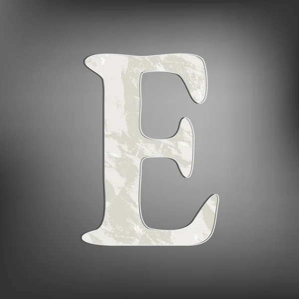Letter E render on grey background — Stock Vector