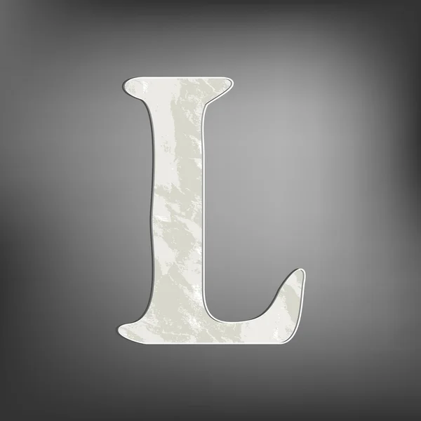 Lettre L render sur fond gris — Image vectorielle