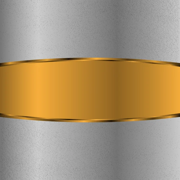 Залізна поверхня з золотим ярликом — стоковий вектор