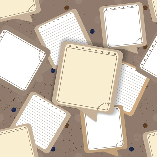 Σημειωματάριο παλιά φύλλα χαρτιού σε στυλ φούσκα ομιλία — Διανυσματικό Αρχείο
