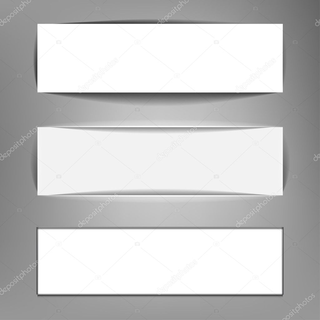 Set of four web banners with different shadow