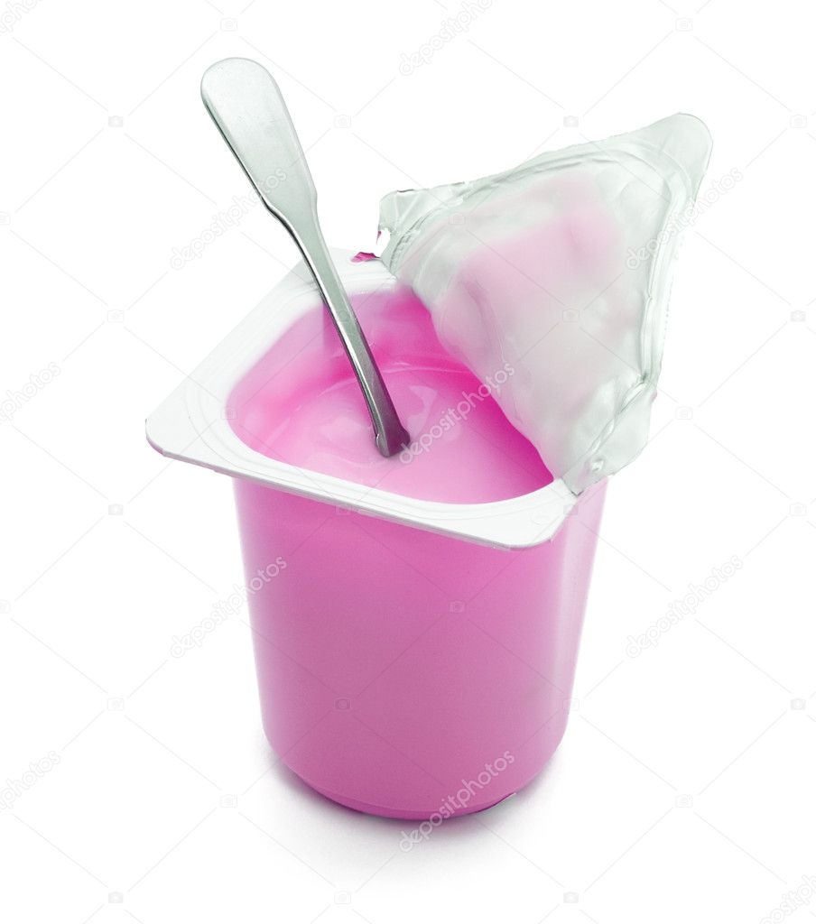 Kids yogurt with spoon