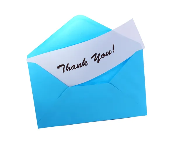 stock image Blue envelope with Thank You