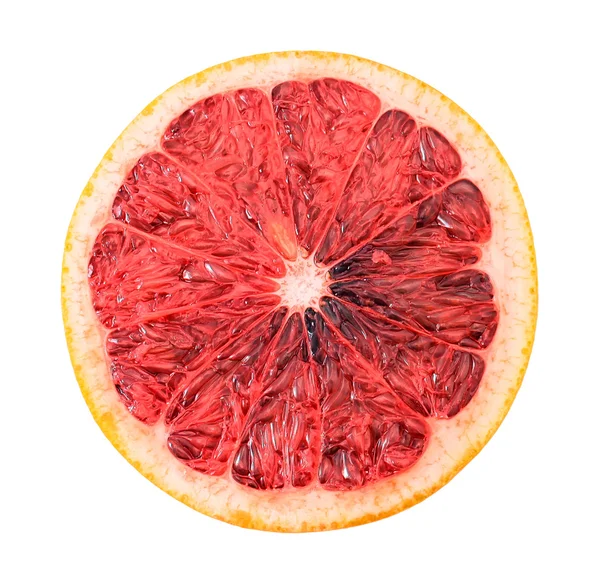 Грапфрутовый ломтик, изолированный на белом — стоковое фото