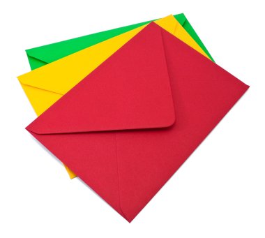 Three envelopes on white clipart