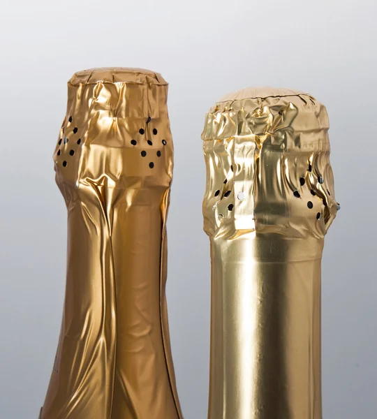 Champagne bottles top — Stock Photo, Image