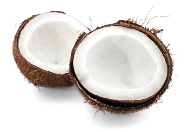 Kokosový díly na bílém pozadí — Stock fotografie