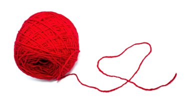 Ball of threads and the heart clipart