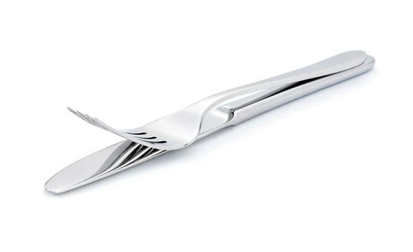 Dois utensílios-faca e garfo — Fotografia de Stock