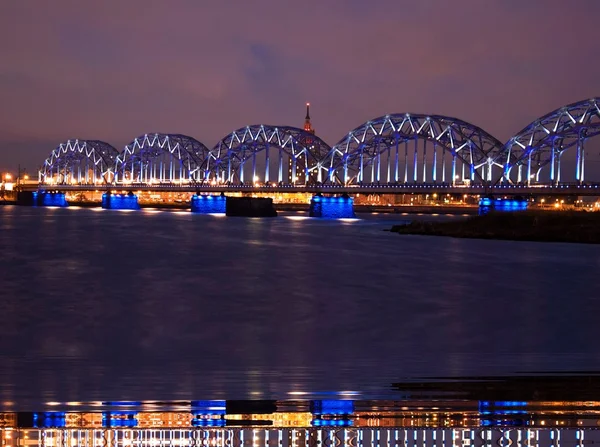 The railway bridge in Riga — Stockfoto