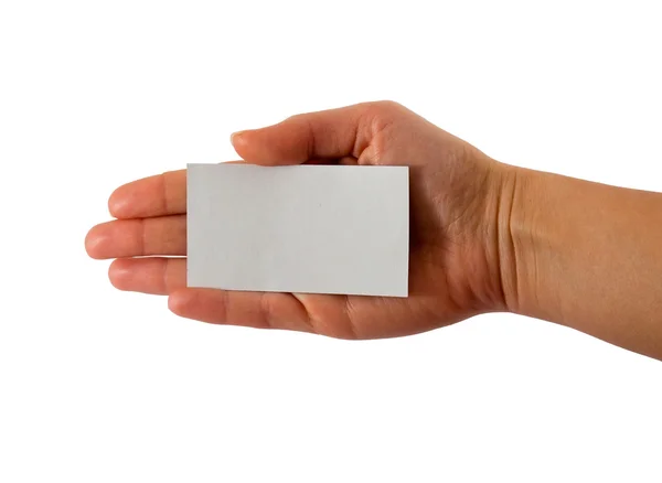 Vrouwelijke hand met papier — Stockfoto