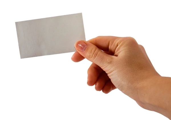 Mão mostrando o cartão — Fotografia de Stock