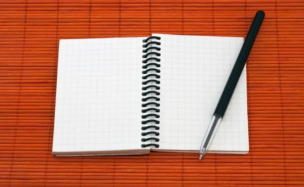 Ανοίξτε το σημειωματάριο με στυλό — Φωτογραφία Αρχείου