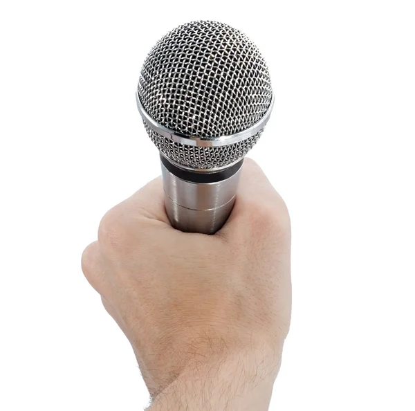 Mikrofon v ruce — Stock fotografie