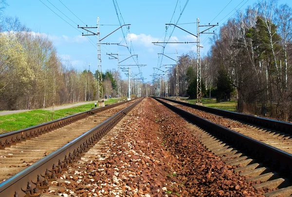두 기차 라인 — 스톡 사진