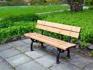 Bench in park clipart