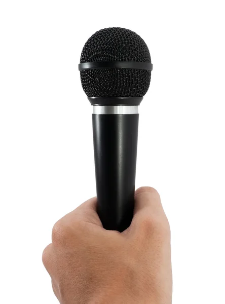 Microphone in hand — Stock Photo, Image