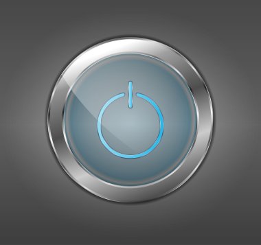 Blue power button clipart