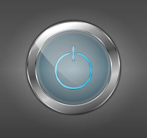 青色の電源ボタン — ストック写真