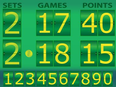 Tennis score board clipart