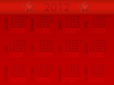 Calendar for new year 2012 clipart