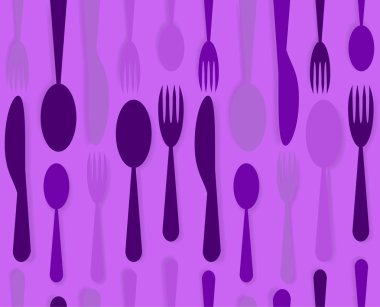 Cutlery set background, seamless clipart