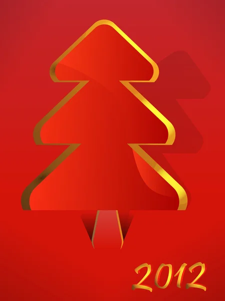 毛皮ツリーのクリスマス カード — ストックベクタ