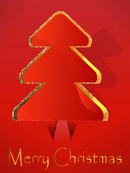 Christmas fur tree card — Stock Vector