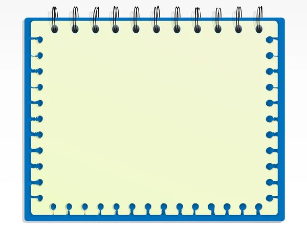 Blocco note blu con fogli puliti — Vettoriale Stock