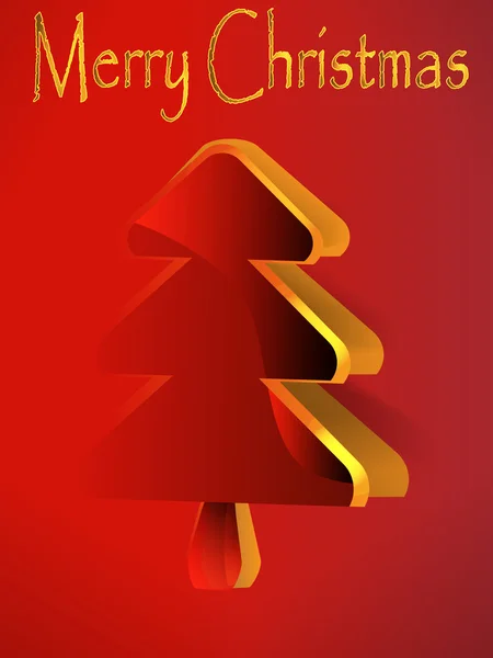 Χριστουγεννιάτικη κάρτα δέντρο γούνα — Διανυσματικό Αρχείο