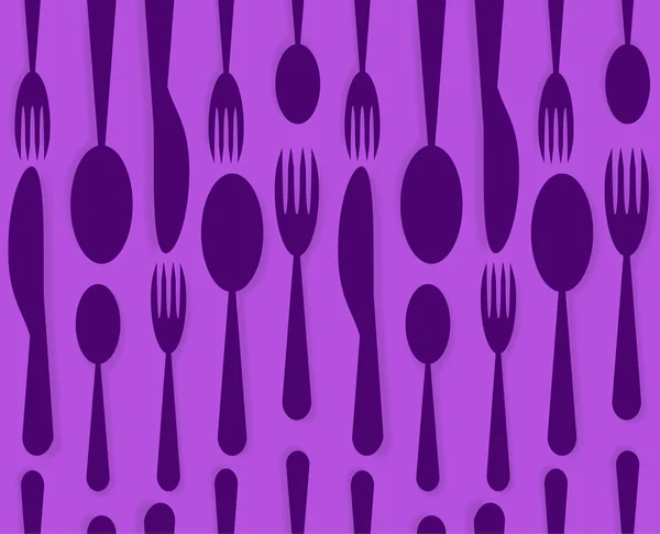 Cutlery set background, seamless — Stock Vector