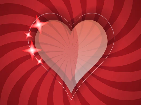 Coeur sur le fond spirale — Image vectorielle
