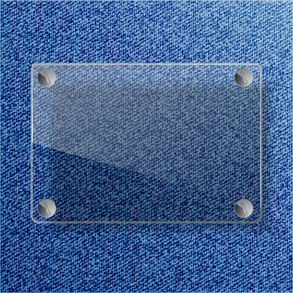 Étiquette en verre avec vis sur le fond du jean — Image vectorielle