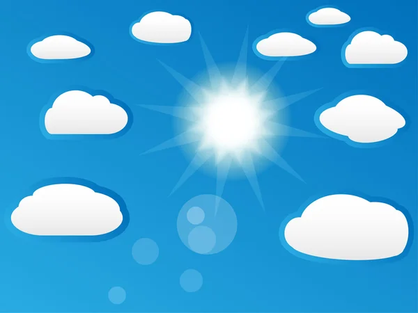 Cielo soleggiato con nuvole bianche — Vettoriale Stock