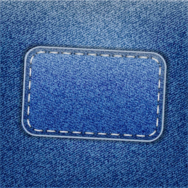 Étiquette de jeans bleu sur la texture du jean — Image vectorielle