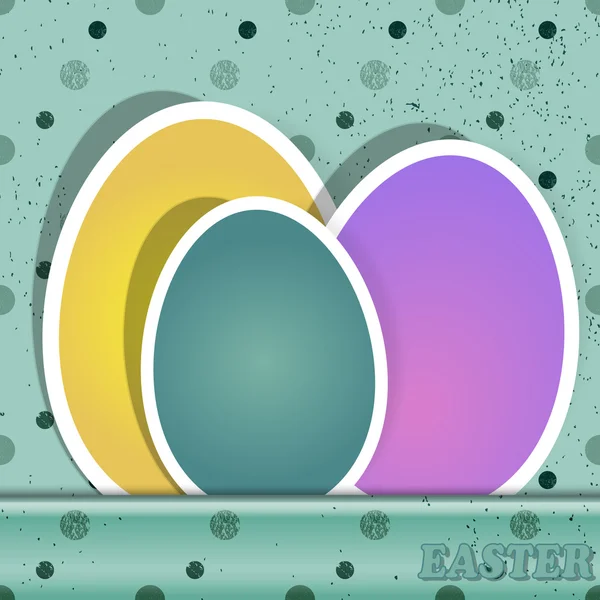 Easter eggs on the green background — Stock Vector