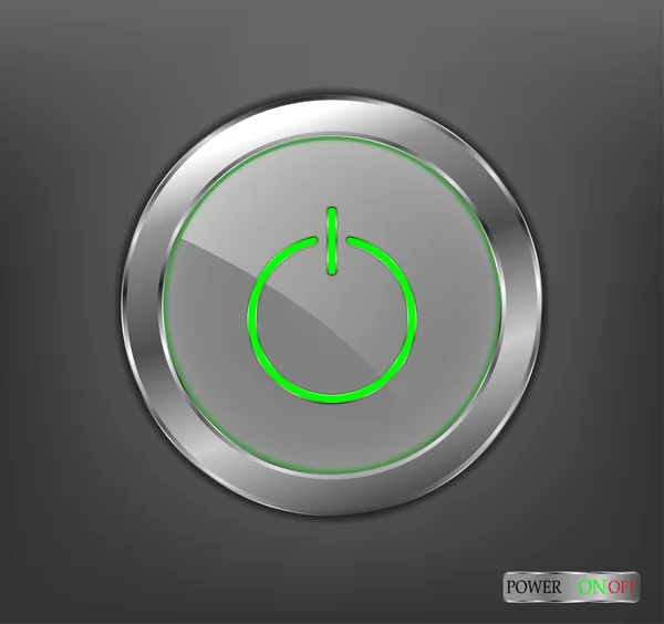 Сучасна світло-зелена потужність на кнопці — стоковий вектор