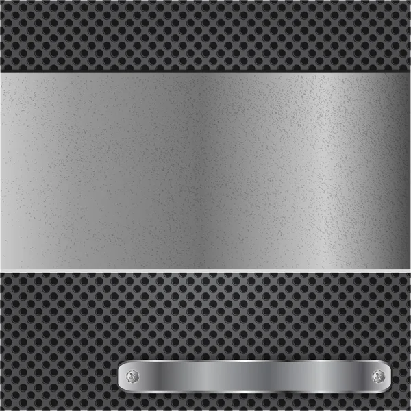 Placa cromada en el fondo del punto de metal — Archivo Imágenes Vectoriales