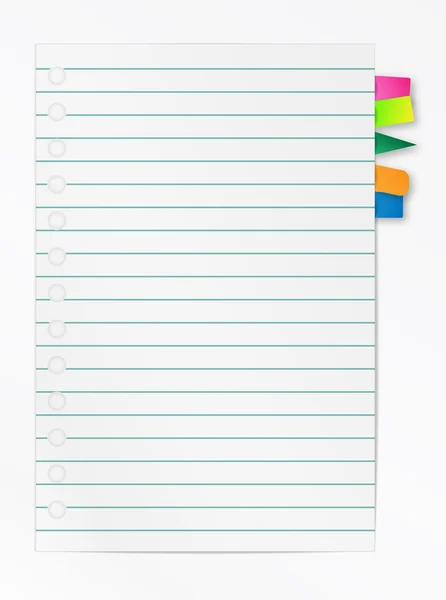 Lista de cuadernos alineados con marcadores — Vector de stock