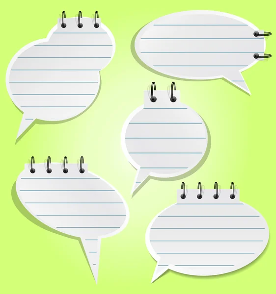 Speech bubbles in the notepad style — Stock Vector