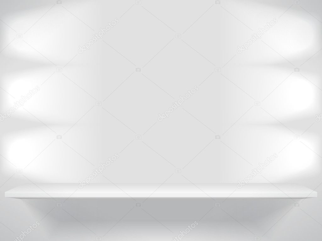 Shelf with many lights