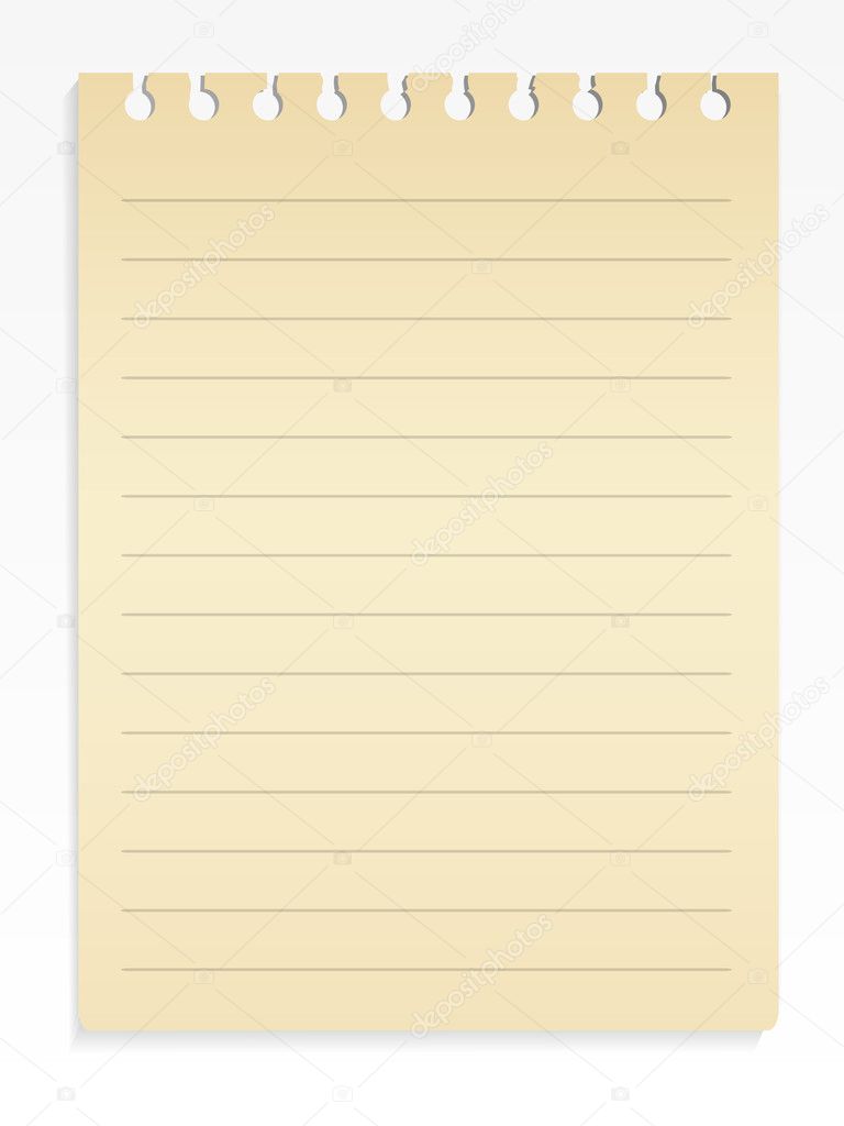 Spiral lined notepad sheet