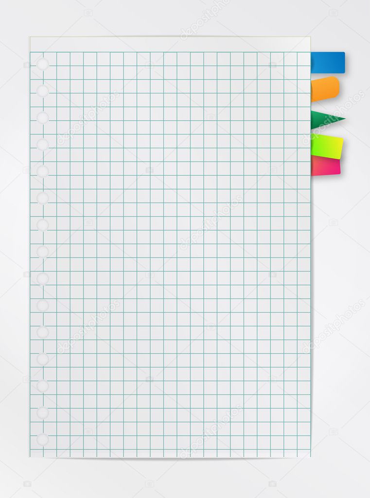 Blank spiral notebook list with bookmarks